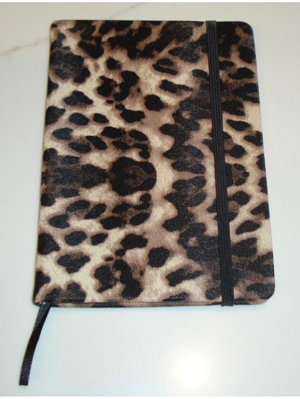 Plan Ahead 5.5" X 7.5" Black and Tan Leopard Hardcover Ruled Notebook / Journal